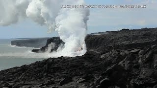 Lava flow viewing area collapses into ocean [upl. by Gautea904]