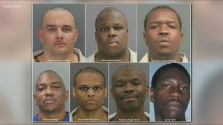 Men charged with killing 7 inmates at South Carolina prison [upl. by Airahs]