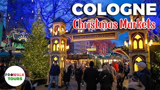 Cologne Germany Christmas Market Tour  4K60fps  with Captions [upl. by Schram]