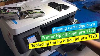 cara pasang cartridge printer HP OfficeJet Pro 7720 use setup cartridge printer office jet 7720 [upl. by Nevah]