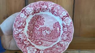 Palissy Pottery Red And White China Thames River Scenes Strawberry Hill Dessert Bowl [upl. by Ernst931]