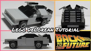 Lego DeLorean Time Machine Tutorial MOC [upl. by Eledoya]