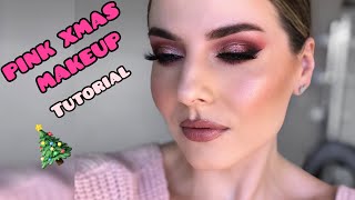 PINK CHRISTMAS MAKEUP TUTORIAL  USING NEW BPERFECT CLIENTELE PALETTE [upl. by Flinn]