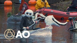 Pumpkin Racing in Goffstown’s Giant Pumpkin Regatta  Gastro Obscura [upl. by Ahsyak]