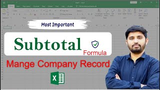 Subtotal formula in Excel  Ms Office [upl. by Bambie]