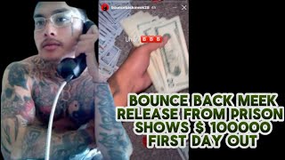 Stockton Rap Artist Bounce Back Meek Released From Prison Shows Off A 100000 [upl. by Peace596]