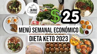 🤩MENU SEMANAL ECONÓMICO DIETA KETO 2023  MEAL PREP RECETAS KETO 1 SEMANA  Manu Echeverri [upl. by Lexie]