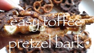 EASY TOFFEE PRETZEL BARK RECIPE 🥨 [upl. by Terrel]