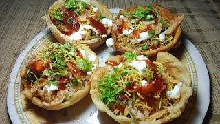 Easy katori chaat recipe  Tokri chaat recipe  street style katori chaat  cook with shabina [upl. by Cornew]