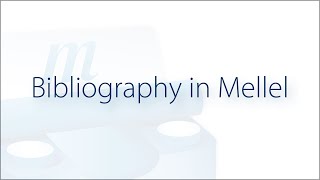 Quick Mellel Tutorial Bibliography in Mellel [upl. by Newmann]