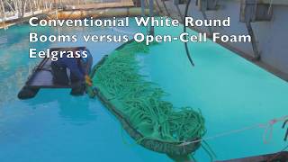 AquaFlex Open Cell Eelgrass vs White Round Boom Tested at Ohmsett [upl. by Singband]