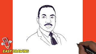 Martin Luther King Jr Portrait drawing  How to Draw Martin Luther King Jr Easy [upl. by Pelagi]