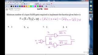 GATE 1988 ECE Minimum number of 2 input NAND gates required [upl. by Mccreary389]