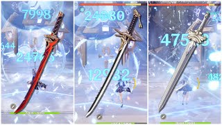 Ayaka Best F2P weapons comparison 3 Stars and 4 Stars [upl. by Annoyik]