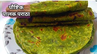 पौष्टिक पालक पराठा रेसिपी  पालक पराठे  Palak paratha in marathi  How to make paratha [upl. by Cirilla]