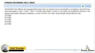 FUNÇÃO QUADRÁTICA  UNEB [upl. by Anilat]