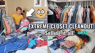 ENTIRE CLOSET CLEANOUT 2020  GETTING RID OF HALF MY CLOTHES  CLEANING amp ORGANIZING MOTIVATION [upl. by Douty]