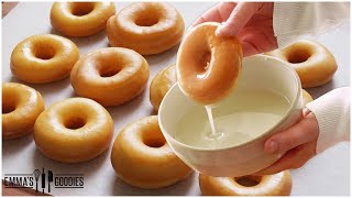 The SOFTEST NOKnead  NOMixer GLAZED DONUTS  Yeast Donuts Better than Krispy Kreme [upl. by Harbot]