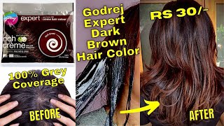 Rs 30 Godrej Expert Rich Creme dark brown hair color review  Godrej Expert dark brown hair color [upl. by Lesiram]