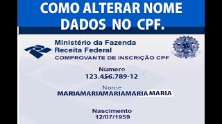 CPF COMO CORRIGIR O NOME OU DADOS NO CPF E OBTER O AUXILIO EMERGENCIAL CPF PASSO A PASSO  CPF [upl. by Irmina]