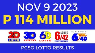 Lotto Result November 9 2023 9pm PCSO [upl. by Giglio]