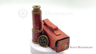 Brass amp Leather Dolland London 1920 Model Nautical Telescope with Leather Box  Scott Handicraft [upl. by Nikolos]