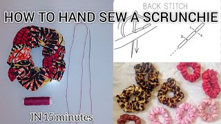 Easiest way to make a scrunchie NO MACHINE NEEDED for beginners handsewing [upl. by Ddart]