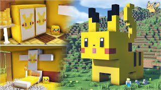 ⛏️ MINECRAFT  💛 Build a Cute Pikachu House⚡마인크래프트 귀여운 피카츄 집짓기 건축 강좌 [upl. by Tailor599]