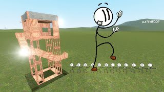 Stickmin Vs Towers In Garrys Mod [upl. by Reta]