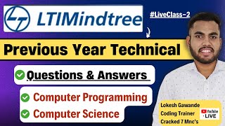 LTIMindtree Technical Previous Year Questions amp Ans 2024  Computer Programming amp Computer Science [upl. by Iahs]