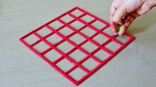 Easy Diwali Rangoli Designs  Simple Rangoli Design  Easy Kolam Designs  Easy Deepavali Rangoli [upl. by Edorej]