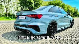 Audi RS3 8y with Akrapovic  decat  opf delete  sportcat  drive by sound  RS performance mode [upl. by Ramirol]