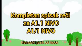 442 RECI ZA A1  1 NIVO KOMPLETAN SPISAK RECI ZA A1 NIVO 1 DEO [upl. by Resor]