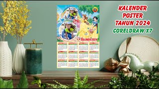 CARA MEMBUAT FOTO KOLASE UNTUK KALENDER POSTER TAHUN 2024 DI CORELDRAW [upl. by Hawken]