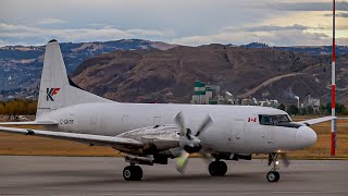 KF Aerospace Convair 580 startup taxi and Takeoff from Kamloops Airport [upl. by Vick]