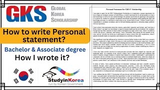 How to write personal statement form for GKSU Scholarship  Study in South Korea [upl. by Kelton]