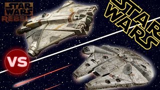 Millennium Falcon vs The Ghost  Star Wars Who Would Win [upl. by Yarled]