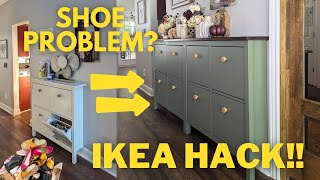 IKEA HACK  HEMNES Cabinet Makeover Double Storage amp Rustic DIY [upl. by Eneleuqcaj]