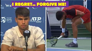 Carlos Alcaraz REVEALS WHY HE SMASHED HIS RACQUET and APOLOGIZES [upl. by Gregg]