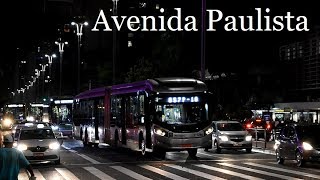 Ônibus na Avenida Paulista à Noite Brazilian Buses [upl. by Dollie]