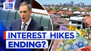 Australian interest rate hikes to end according to new predictions  9 News Australia [upl. by Borlow]