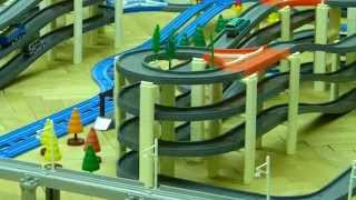 プラレール TomyPlarail Shinkansen Vol 3 12 trains on the double tower HD [upl. by Akinoj]