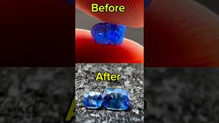 One Stone But Cutting Two Ceylon Blue Sapphires  Why You Love Blue Sapphires gemcutting shorts [upl. by Reltuc]