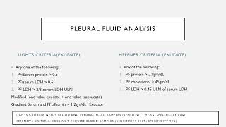 PLEURAL FLUID ANALYSIS [upl. by Horodko]