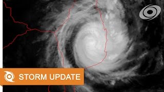 Cyclone Dineo over Mozambique  Update 5 16022017 0300 UTC [upl. by Kore810]