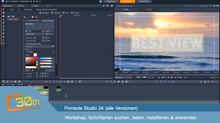 Pinnacle Studio 24  Freie Schriftarten laden installieren amp anwenden [upl. by Sidky]