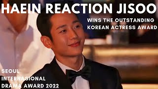 Jung Haein React to Jisoo Winning Outstanding Korean Actress at Seoul International Drama Award 2022 [upl. by Faunia613]