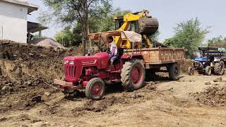 Pramods Life Short  JCB 3dx eco Xpart Loading Mud In John Deere 5045 D And Mahindra 475 DI Tractors [upl. by Laet]