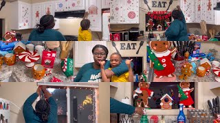 VLOGMAS DAY 7  TURNING OUR KITCHEN INTO A GINGERBREAD HOUSE 😍🍬🎄🍭☃️🎄 [upl. by Ertha]