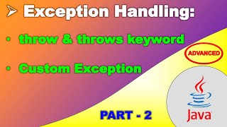 36 Exception Handling in Java  Throw amp Throws keyword  Custom Exception  CodeCelebration [upl. by Aleunam]